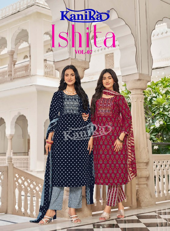 KANIKA ISHITA VOL 7 WHOLESALE READYMADE MIX COTTON SUPER HIT DESIGN 3 PCS SUITS SUPPLIER