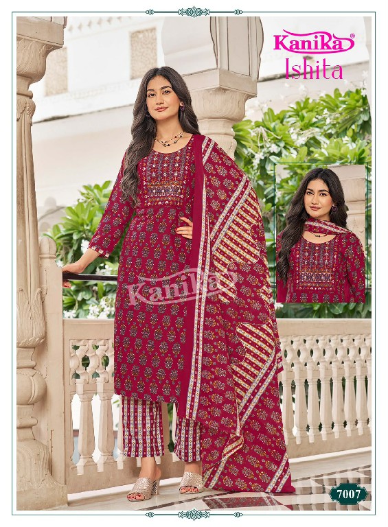 KANIKA ISHITA VOL 7 WHOLESALE READYMADE MIX COTTON SUPER HIT DESIGN 3 PCS SUITS SUPPLIER