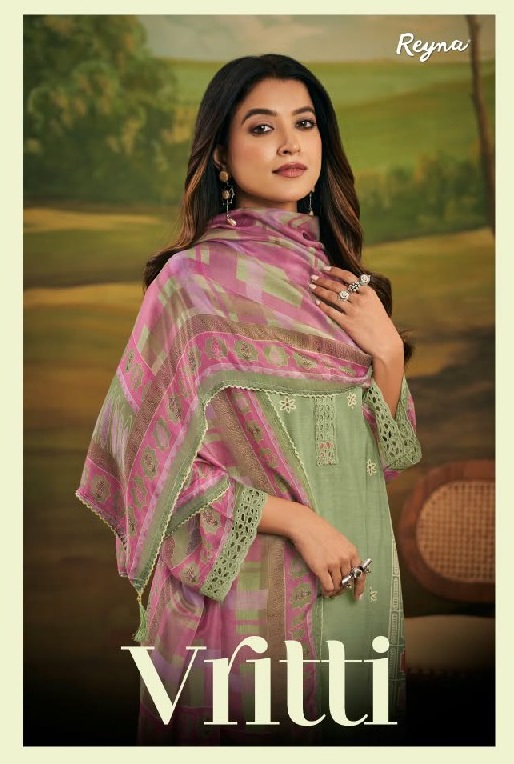 REYNA VRITTI WHOLESALE PURE BEMBERG HO SILK BEAUTIFUL UNSTITCH SALWAR SUITS EXPORTER