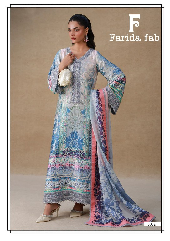 FARIDA FAB RAMSHA VOL 8 WHOLESALE PURE COTTON PRINTED PAKISTANI DAILY WEAR DRESS MATERIAL ONLINE