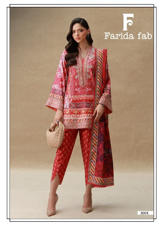 FARIDA FAB RAMSHA VOL 8 WHOLESALE PURE COTTON PRINTED PAKISTANI DAILY WEAR DRESS MATERIAL ONLINE