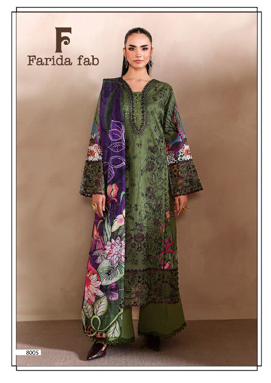 FARIDA FAB RAMSHA VOL 8 WHOLESALE PURE COTTON PRINTED PAKISTANI DAILY WEAR DRESS MATERIAL ONLINE