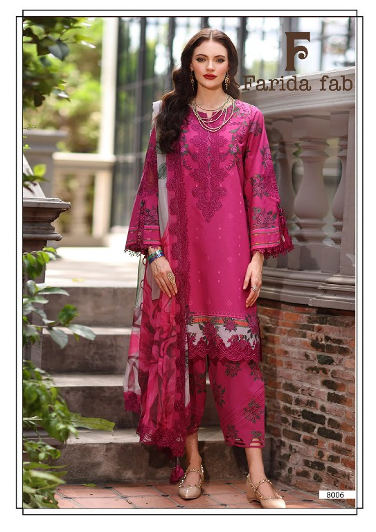 FARIDA FAB RAMSHA VOL 8 WHOLESALE PURE COTTON PRINTED PAKISTANI DAILY WEAR DRESS MATERIAL ONLINE