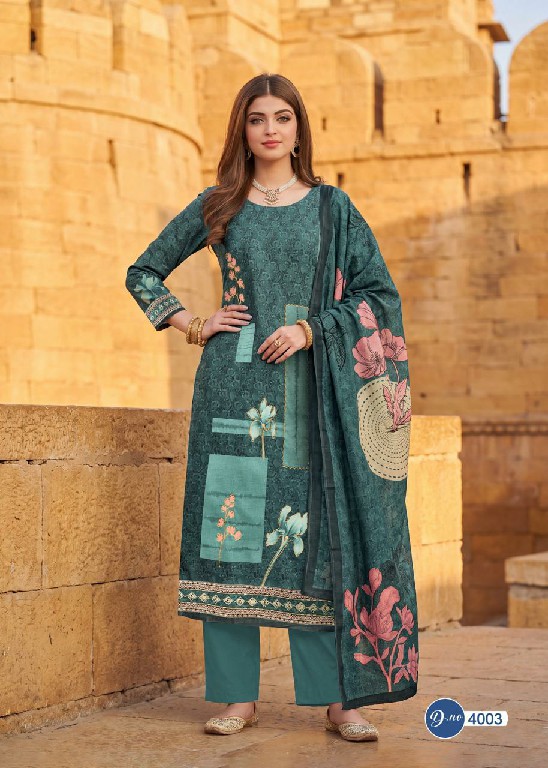RAHI FAB RISING GOLD VOL 4 WHOLESALE PURE LAWN COTTON BEAUTIFUL HAND WORK UNSTITCH SALWAR SUITS EXPORTER