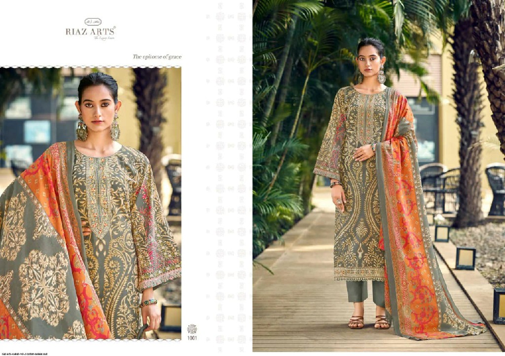 RIAZ ARTS NAKSH VOL 2 WHOLESALE COTTON CAMBRIC EXCLUSIVE DESIGN UNSTITCH SALWAR SUITS SUPPLIER