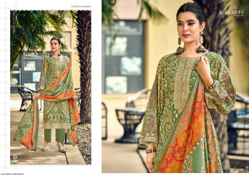 RIAZ ARTS NAKSH VOL 2 WHOLESALE COTTON CAMBRIC EXCLUSIVE DESIGN UNSTITCH SALWAR SUITS SUPPLIER