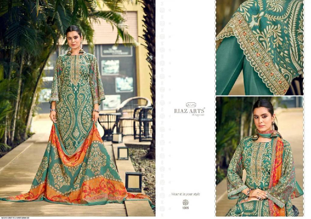 RIAZ ARTS NAKSH VOL 2 WHOLESALE COTTON CAMBRIC EXCLUSIVE DESIGN UNSTITCH SALWAR SUITS SUPPLIER