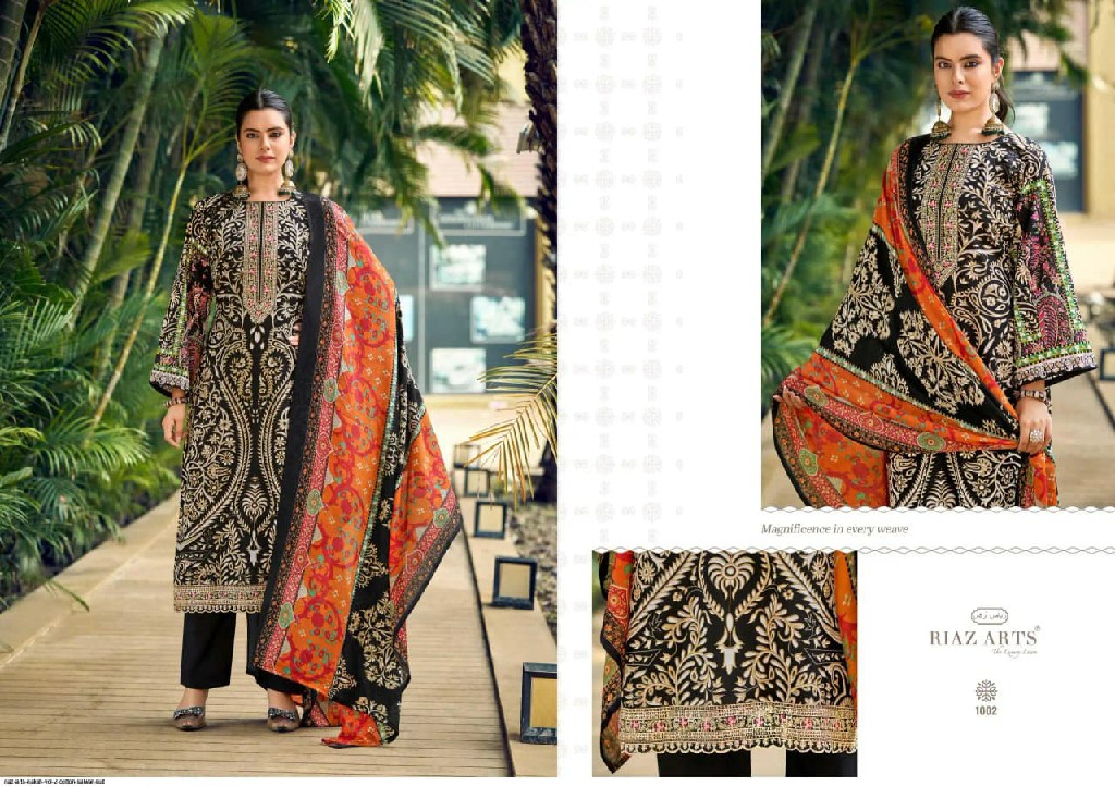 RIAZ ARTS NAKSH VOL 2 WHOLESALE COTTON CAMBRIC EXCLUSIVE DESIGN UNSTITCH SALWAR SUITS SUPPLIER