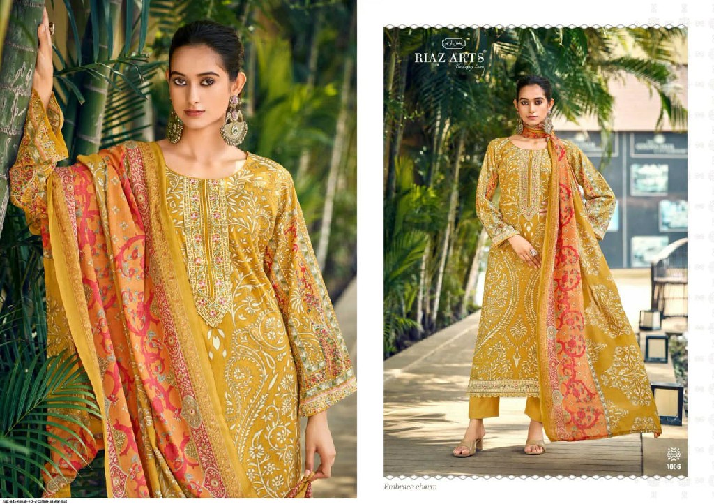 RIAZ ARTS NAKSH VOL 2 WHOLESALE COTTON CAMBRIC EXCLUSIVE DESIGN UNSTITCH SALWAR SUITS SUPPLIER