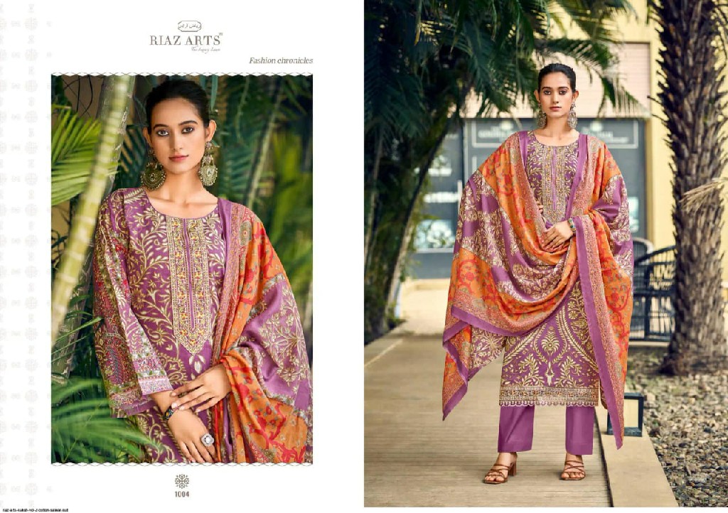 RIAZ ARTS NAKSH VOL 2 WHOLESALE COTTON CAMBRIC EXCLUSIVE DESIGN UNSTITCH SALWAR SUITS SUPPLIER