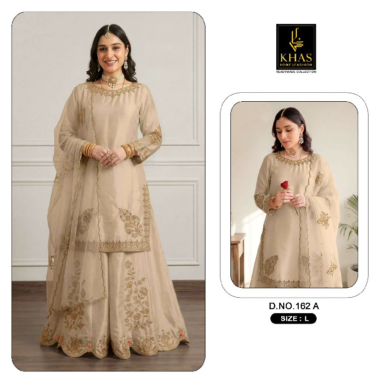 KHAS D.NO 162 WHOLESALE READYMADE SATYIN EMBROIDERED PAKISTANI 3 PCS SUITS FOR EXPORT