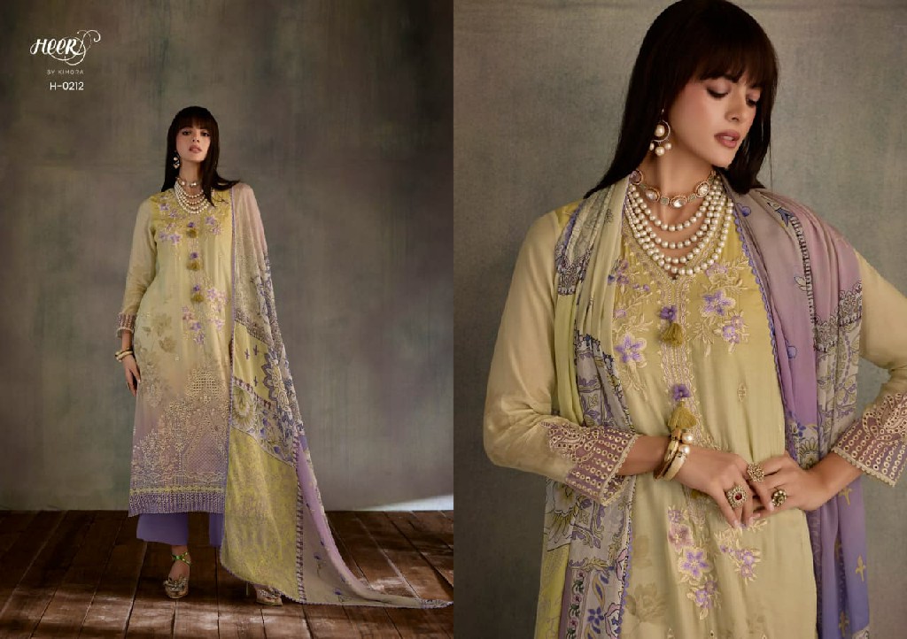 KIMORA HEER STARLIGHT WHOLESALE PURE MUSLIN AMAZING DESIGN UNSTITCH SALWAR SUITS EXPORTER