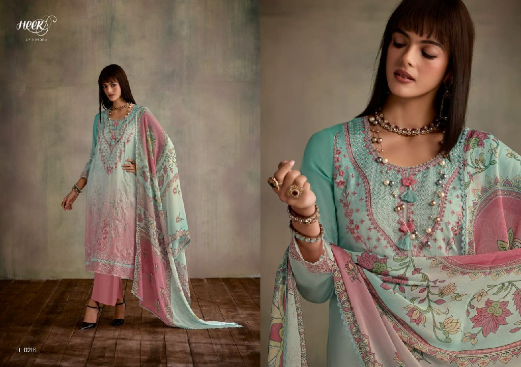 KIMORA HEER STARLIGHT WHOLESALE PURE MUSLIN AMAZING DESIGN UNSTITCH SALWAR SUITS EXPORTER