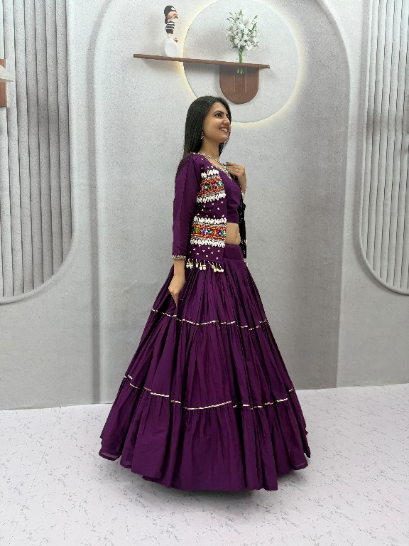 PRISHA CREATION D.NO PC-607 WHOLESALE READYMADE COTTON NAVRATRI SPECIAL HAND WORK LEHENGA CHOLI WITH KOTI FOR WOMEN ONLINE