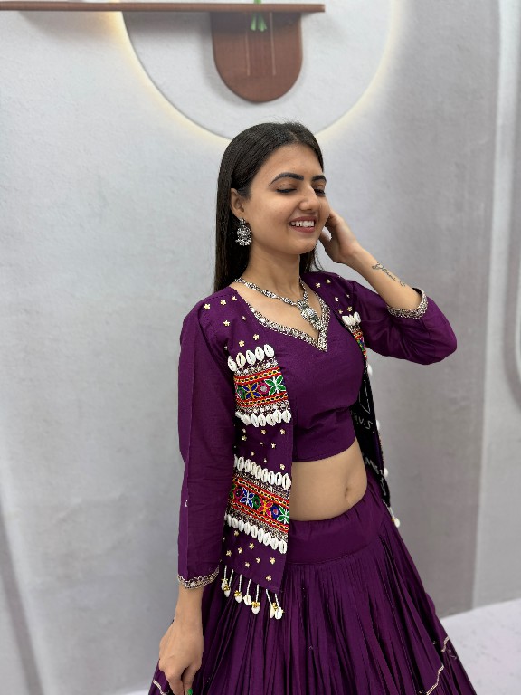 PRISHA CREATION D.NO PC-607 WHOLESALE READYMADE COTTON NAVRATRI SPECIAL HAND WORK LEHENGA CHOLI WITH KOTI FOR WOMEN ONLINE