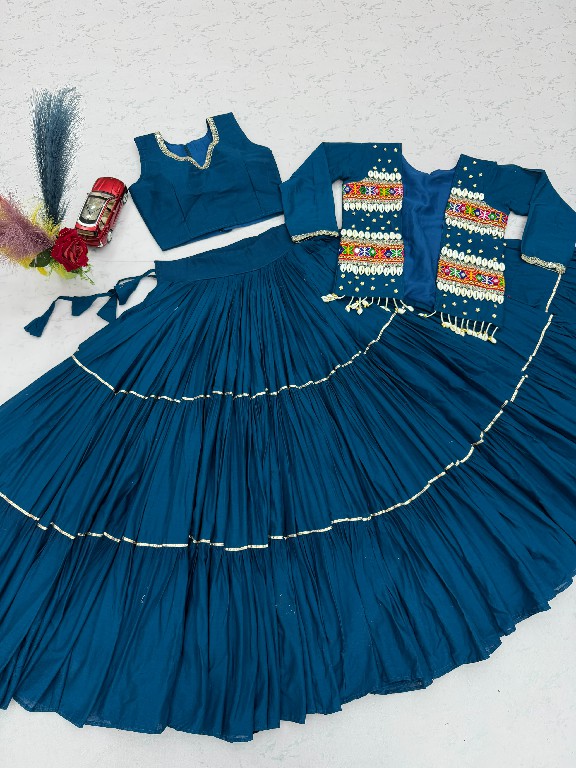 PRISHA CREATION D.NO PC-607 WHOLESALE READYMADE COTTON NAVRATRI SPECIAL HAND WORK LEHENGA CHOLI WITH KOTI FOR WOMEN ONLINE