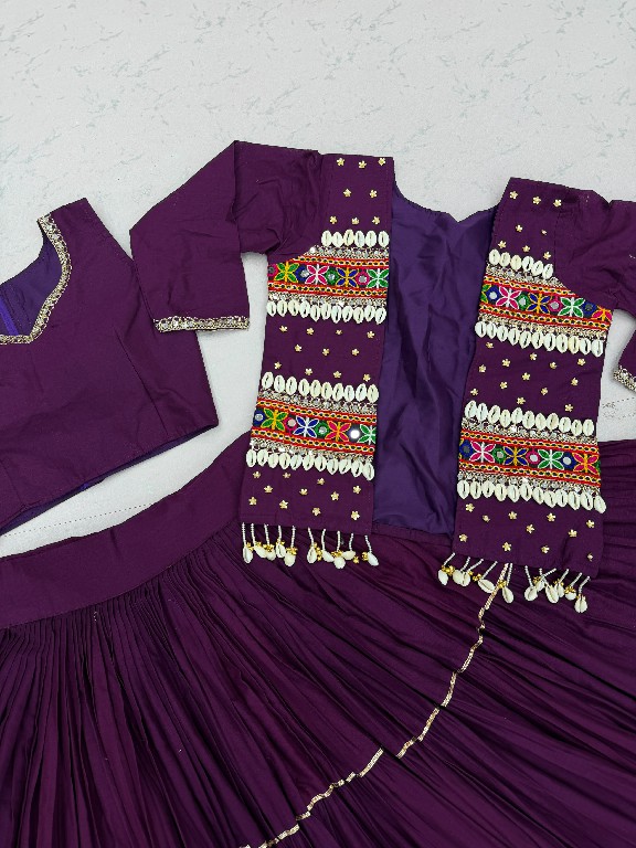 PRISHA CREATION D.NO PC-607 WHOLESALE READYMADE COTTON NAVRATRI SPECIAL HAND WORK LEHENGA CHOLI WITH KOTI FOR WOMEN ONLINE