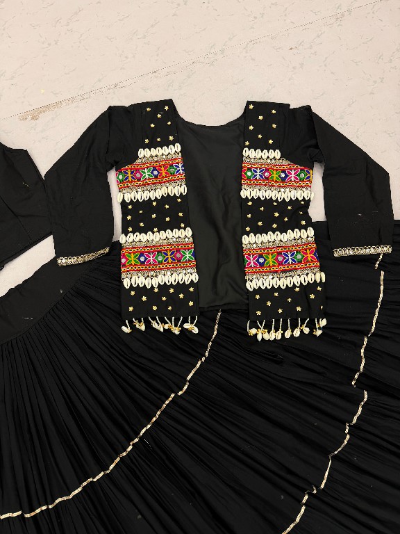 PRISHA CREATION D.NO PC-607 WHOLESALE READYMADE COTTON NAVRATRI SPECIAL HAND WORK LEHENGA CHOLI WITH KOTI FOR WOMEN ONLINE