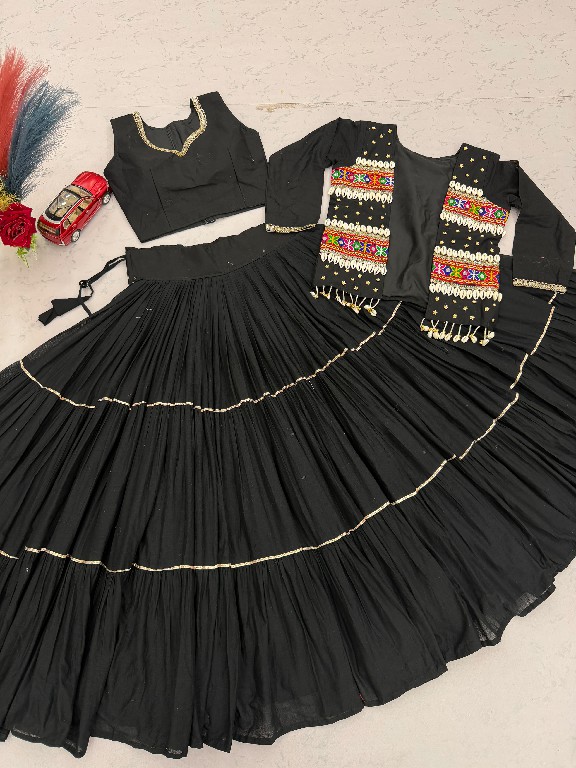 PRISHA CREATION D.NO PC-607 WHOLESALE READYMADE COTTON NAVRATRI SPECIAL HAND WORK LEHENGA CHOLI WITH KOTI FOR WOMEN ONLINE