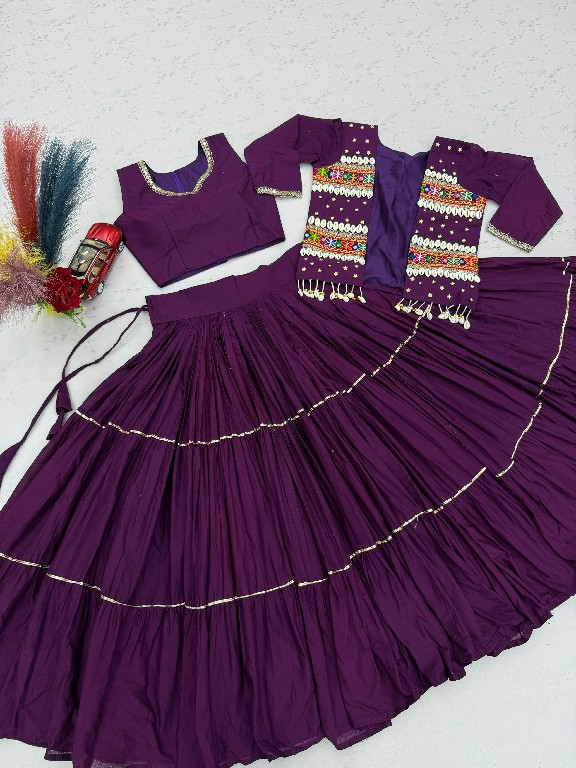 PRISHA CREATION D.NO PC-607 WHOLESALE READYMADE COTTON NAVRATRI SPECIAL HAND WORK LEHENGA CHOLI WITH KOTI FOR WOMEN ONLINE