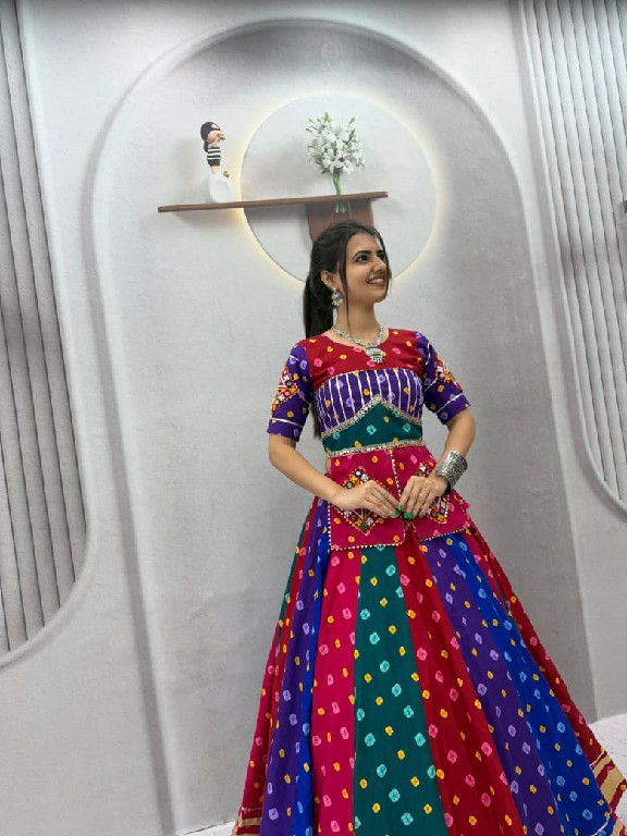 TAPI CREATION D.NO 346 WHOLESALE READYMADE RAYON COTTON NAVRATRI VINTAGE STYLE LEHENGA CHOLI FOR EXPORT