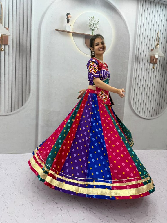 TAPI CREATION D.NO 346 WHOLESALE READYMADE RAYON COTTON NAVRATRI VINTAGE STYLE LEHENGA CHOLI FOR EXPORT