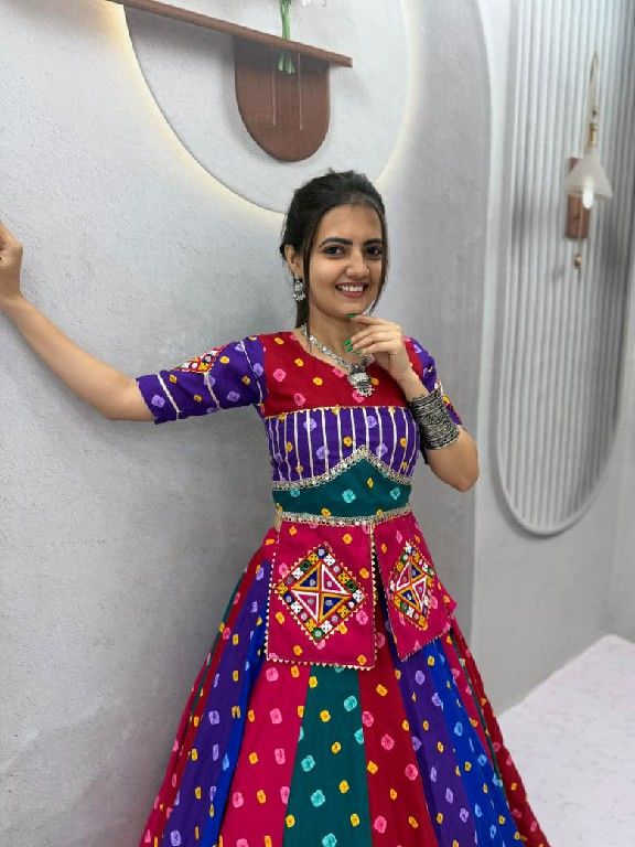 TAPI CREATION D.NO 346 WHOLESALE READYMADE RAYON COTTON NAVRATRI VINTAGE STYLE LEHENGA CHOLI FOR EXPORT