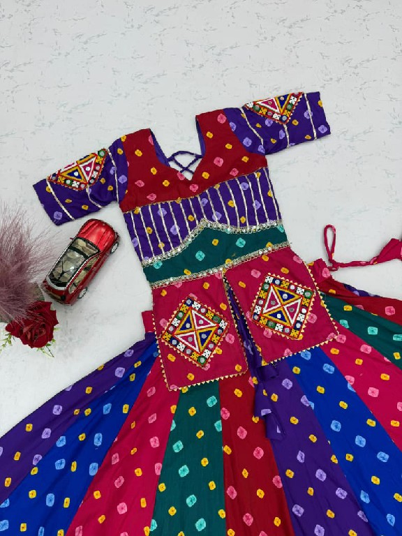 TAPI CREATION D.NO 346 WHOLESALE READYMADE RAYON COTTON NAVRATRI VINTAGE STYLE LEHENGA CHOLI FOR EXPORT