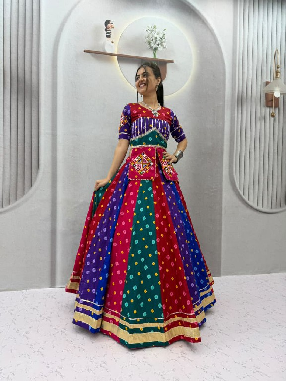 TAPI CREATION D.NO 346 WHOLESALE READYMADE RAYON COTTON NAVRATRI VINTAGE STYLE LEHENGA CHOLI FOR EXPORT