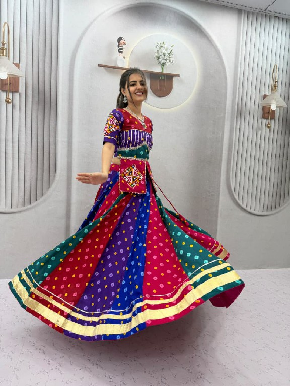 TAPI CREATION D.NO 346 WHOLESALE READYMADE RAYON COTTON NAVRATRI VINTAGE STYLE LEHENGA CHOLI FOR EXPORT