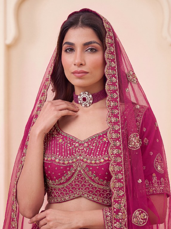 PURPLE CREATION 4629 SERIES D.NO 3077 WHOLESALE PREMIUM SILK WEDDING WEAR LEHENGA CHOLI FOR BRIDES ONLINE