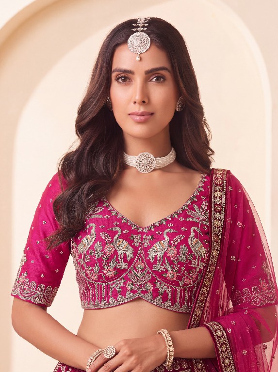 PURPLE CREATION 4628 SERIES D.NO 3073 WHOLESALE PREMIUM SILK DESIGNER WEAR LEHENGA CHOLI FOR BRIDES EXPORTER
