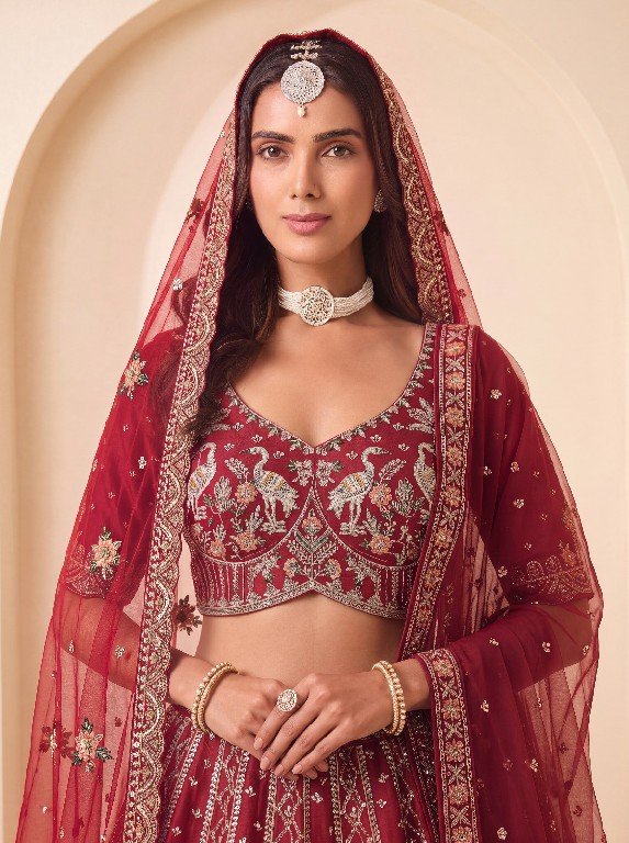 PURPLE CREATION 4628 SERIES D.NO 3073 WHOLESALE PREMIUM SILK DESIGNER WEAR LEHENGA CHOLI FOR BRIDES EXPORTER