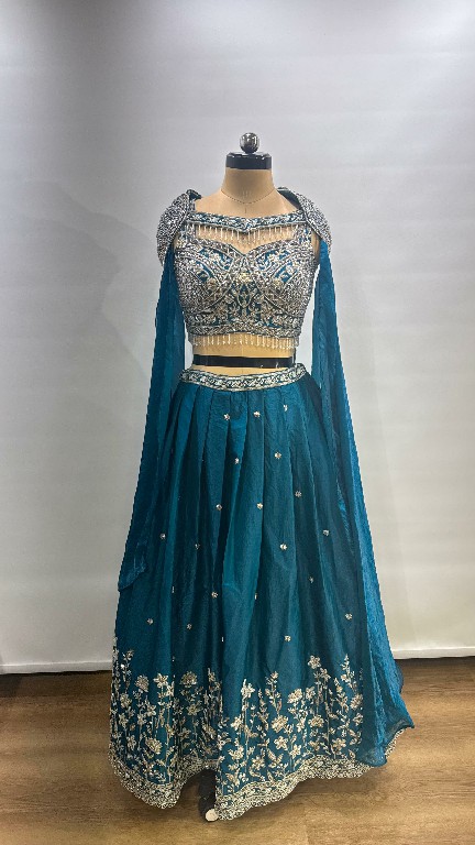 AMOHA D.NO A539 WHOLESALE READYMADE NC SATIN DESIGNER STYLISH LEHENGA CHOLI FOR EXPORT