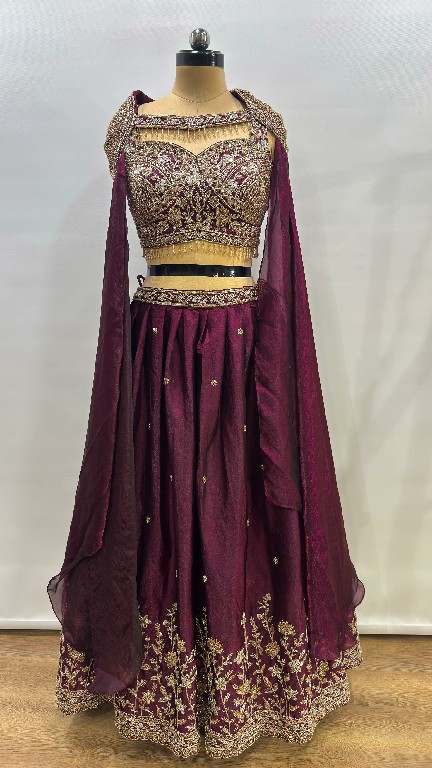 AMOHA D.NO A539 WHOLESALE READYMADE NC SATIN DESIGNER STYLISH LEHENGA CHOLI FOR EXPORT