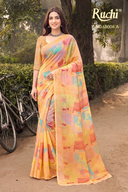 RUCHI SHIMMER GEORGETTE VOL 3 WHOLESALE GEORGETTE CASUAL WEAR INDIAN SAREES FOR WOMEN SUPPLIER