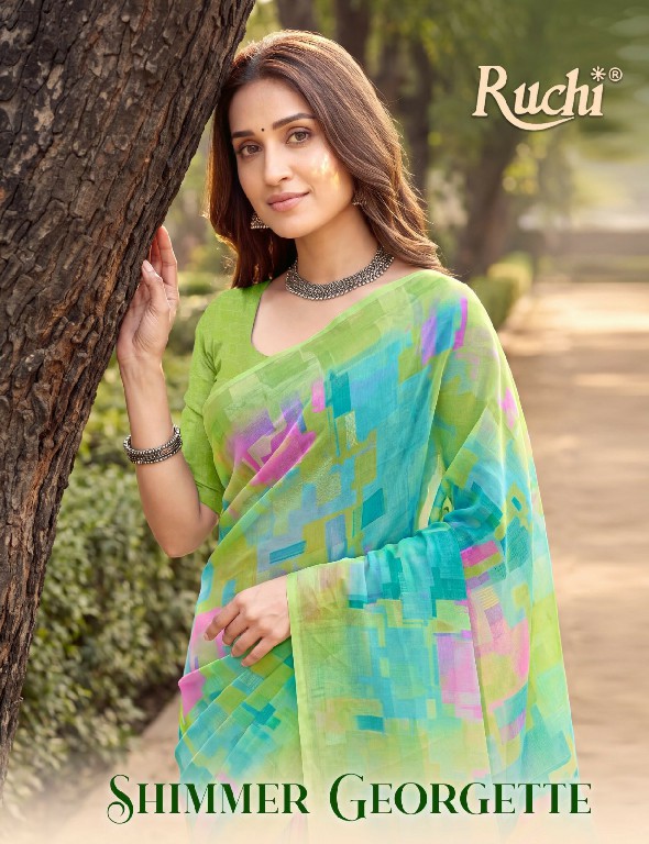 RUCHI SHIMMER GEORGETTE VOL 3 WHOLESALE GEORGETTE CASUAL WEAR INDIAN SAREES FOR WOMEN SUPPLIER