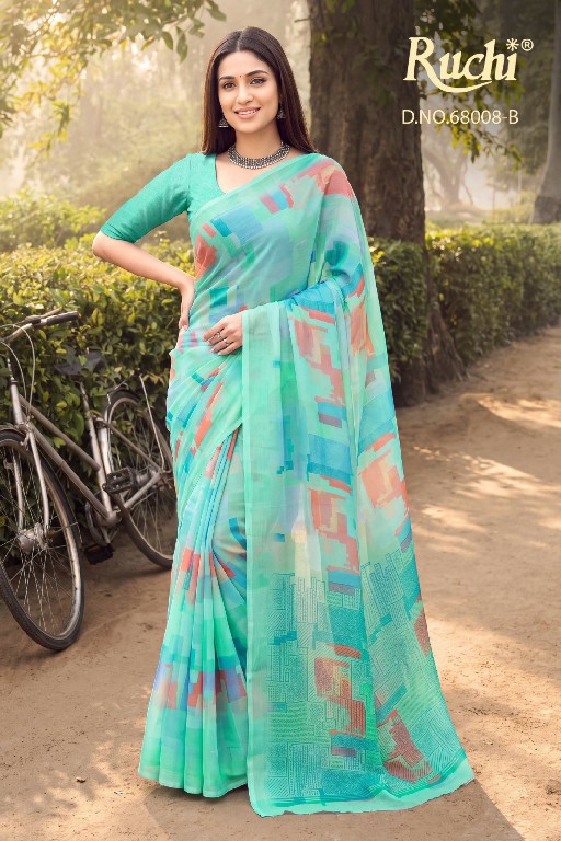 RUCHI SHIMMER GEORGETTE VOL 3 WHOLESALE GEORGETTE CASUAL WEAR INDIAN SAREES FOR WOMEN SUPPLIER