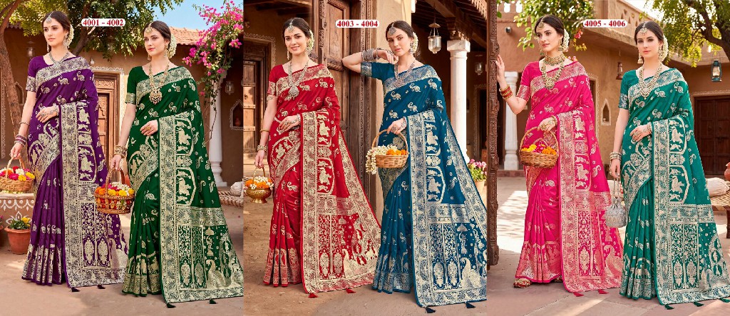SAROJ BOMBAY BHEL SILK VOL 4 WHOLESALE PURE SILK FUNCTION WEAR INDIAN SAREES FOR WOMEN ONLINE