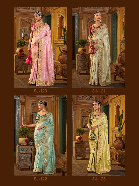 SAJODE SAHELI SILK WHOLESALE PURE VISCOSE HEAVY WORK PARTY WEAR SAREES FOR WOMEN EXPORTER