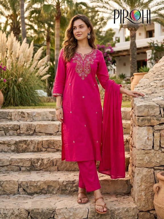 PIROHI FROOTI WHOLESALE READYMADE PURE COTTON BIG SIZE AMAZING 3 PCS SUITS FOR EXPORT
