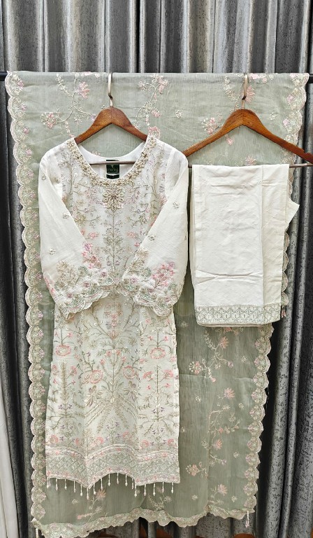 TEXTILEDEAL D.NO 226 WHOLESALE READYMADE HEAVY CHIFFON HEAVY WORK PAKISTANI 3 PCS SUITS ONLINE