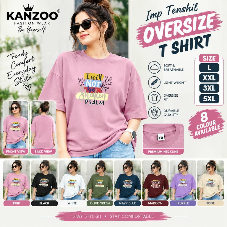 KANZOO LAUNCH READYMADE TENCIL PUFF PRINT OVERSIZE T SHIRT FOR WOMEN EXPORTER
