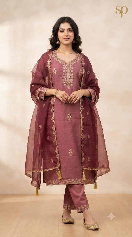 SAHIL PRINTS PRESENT READYMADE COTTON SILK EMBROIDERED 3 PCS COMBO SET SUITS EXPORTER