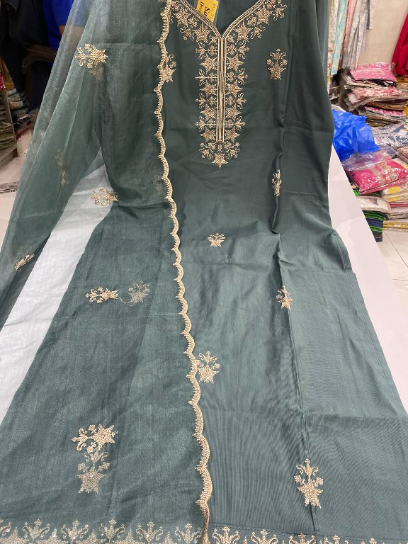 SAHIL PRINTS PRESENT READYMADE COTTON SILK EMBROIDERED 3 PCS COMBO SET SUITS EXPORTER