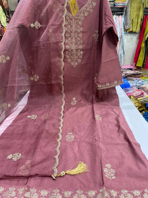 SAHIL PRINTS PRESENT READYMADE COTTON SILK EMBROIDERED 3 PCS COMBO SET SUITS EXPORTER
