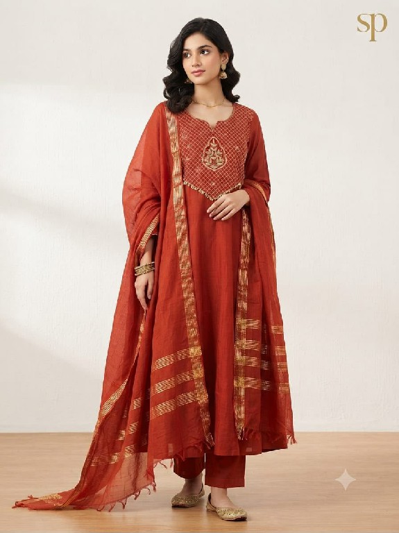 SAHIL PRINTS PRESENT READYMADE MUL CHANDERI WITH HEAVY WORK 3 PCS COMBO SET SUITS FOR EXPORT