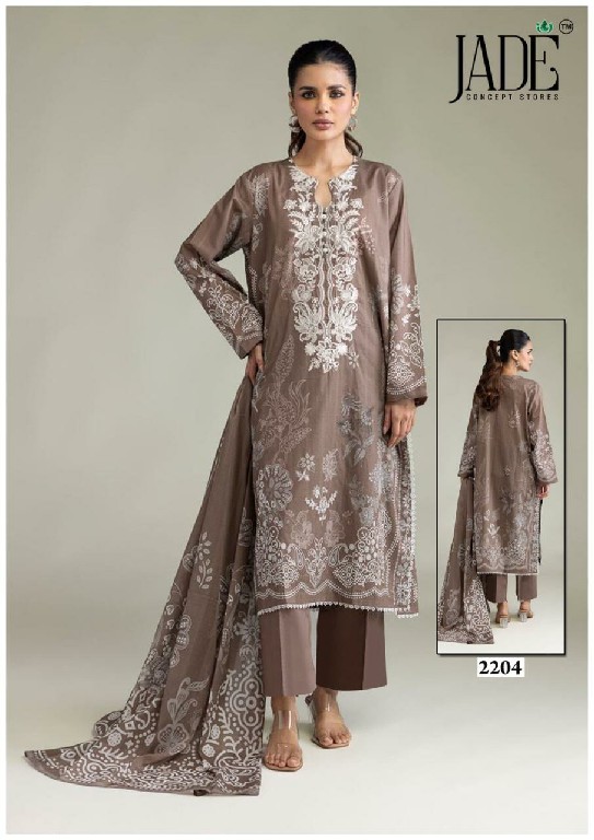 JADE BIN SAEED VOL 22 WHOLESALE READYMADE COTTON PRINTED KARACHI STYLE KURTI PANT WITH DUPATTA ONLINE