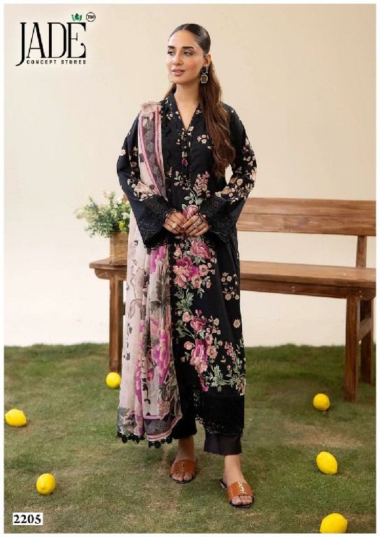 JADE BIN SAEED VOL 22 WHOLESALE READYMADE COTTON PRINTED KARACHI STYLE KURTI PANT WITH DUPATTA ONLINE