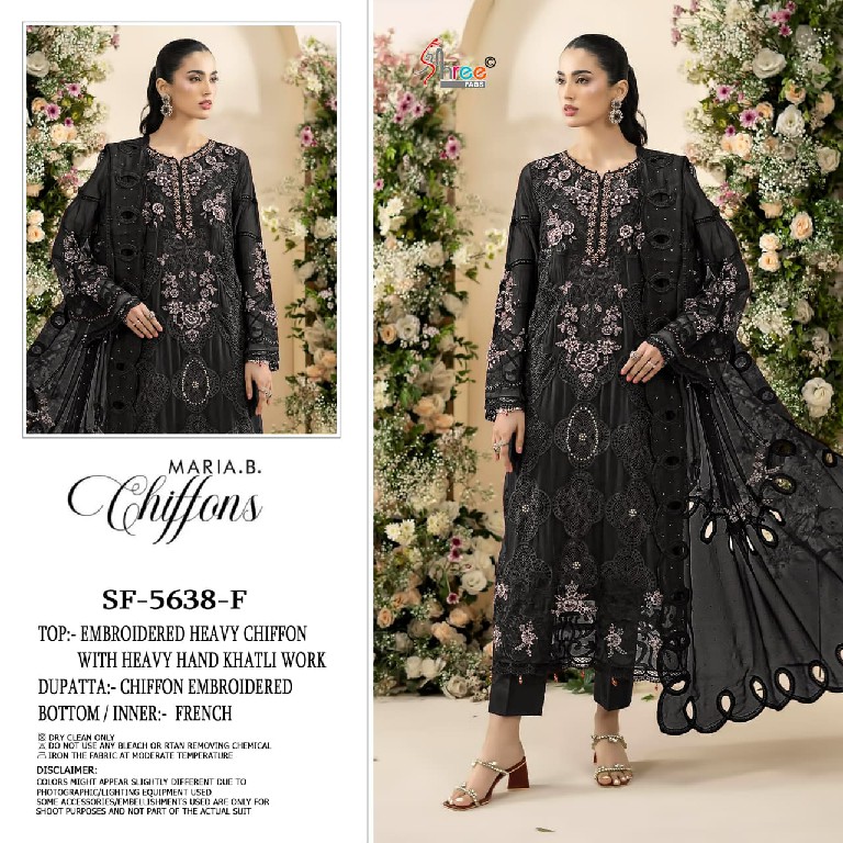 SHREE FABS D.NO 5638E TO 5638H WHOLESALE CHIFFON PAKISTANI HIT DESIGN UNSTITCH SALWAR SUITS EXPORTER
